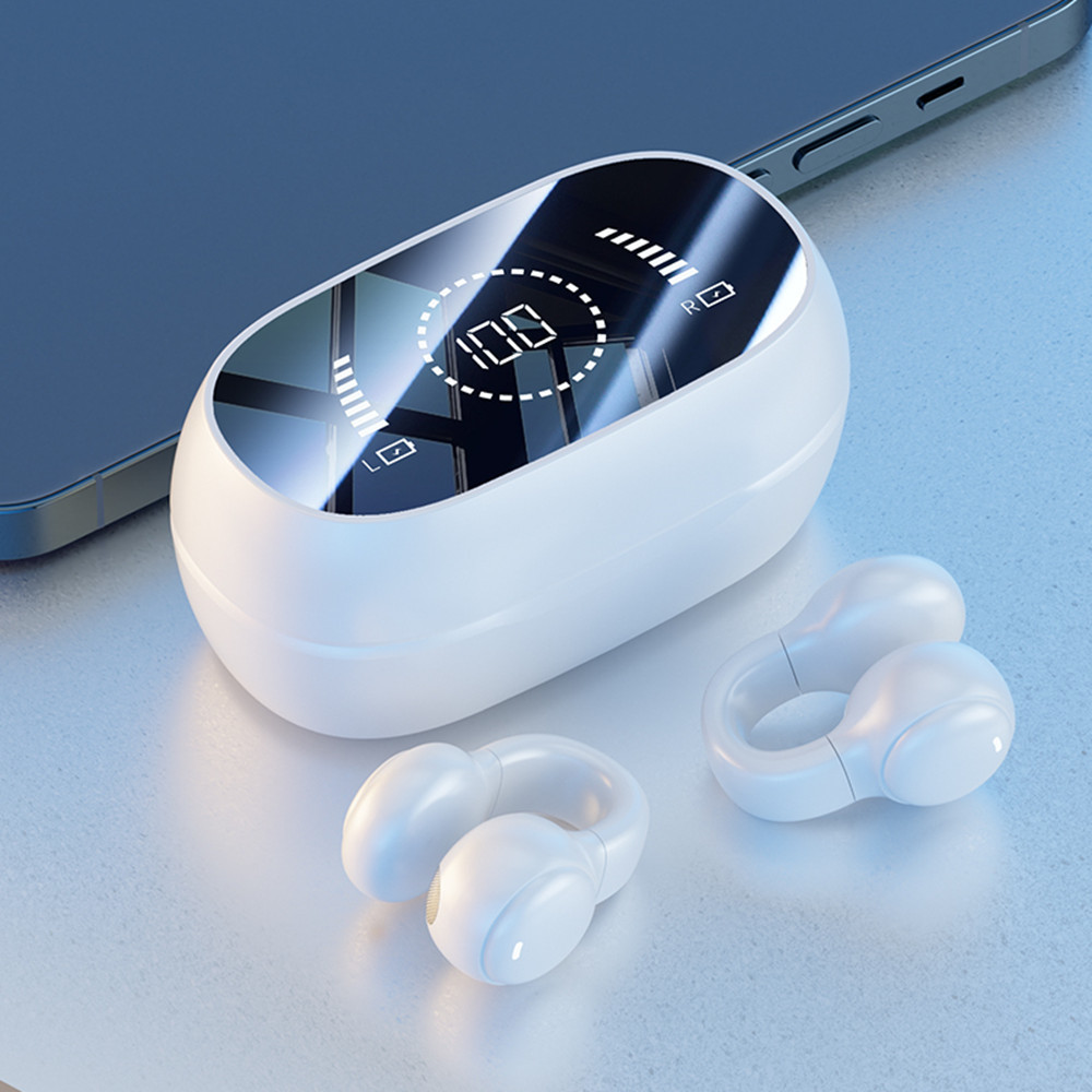 Bluetooth 5.3 Earphone Fully Open Ear Design 9D Surround Sound Game Audio-sync HIFI Digital Display 1.5H Charging 6H Single Playback