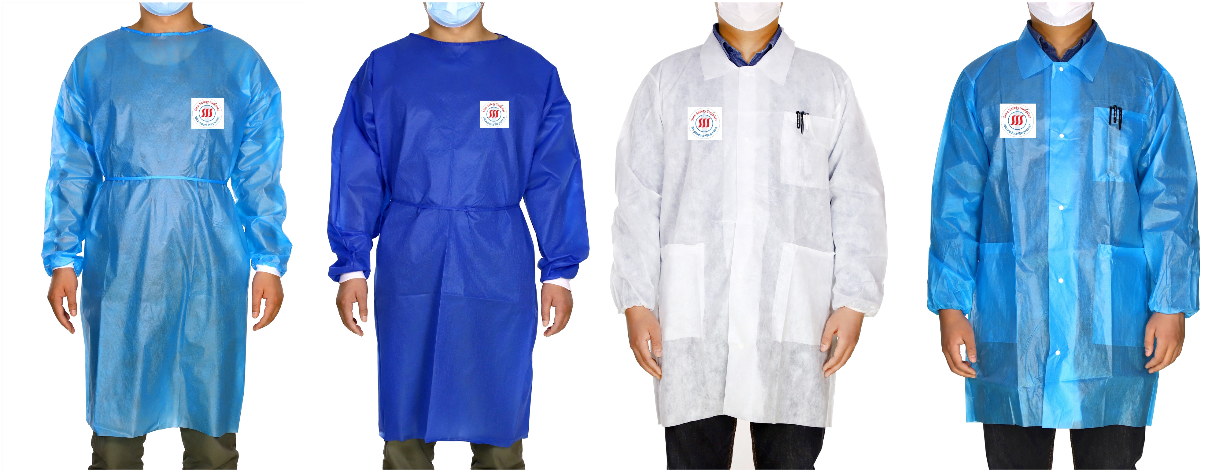 PPE Non Woven Hazmat Suit White Chemical Uniform Disposable Jumpsuit Medical