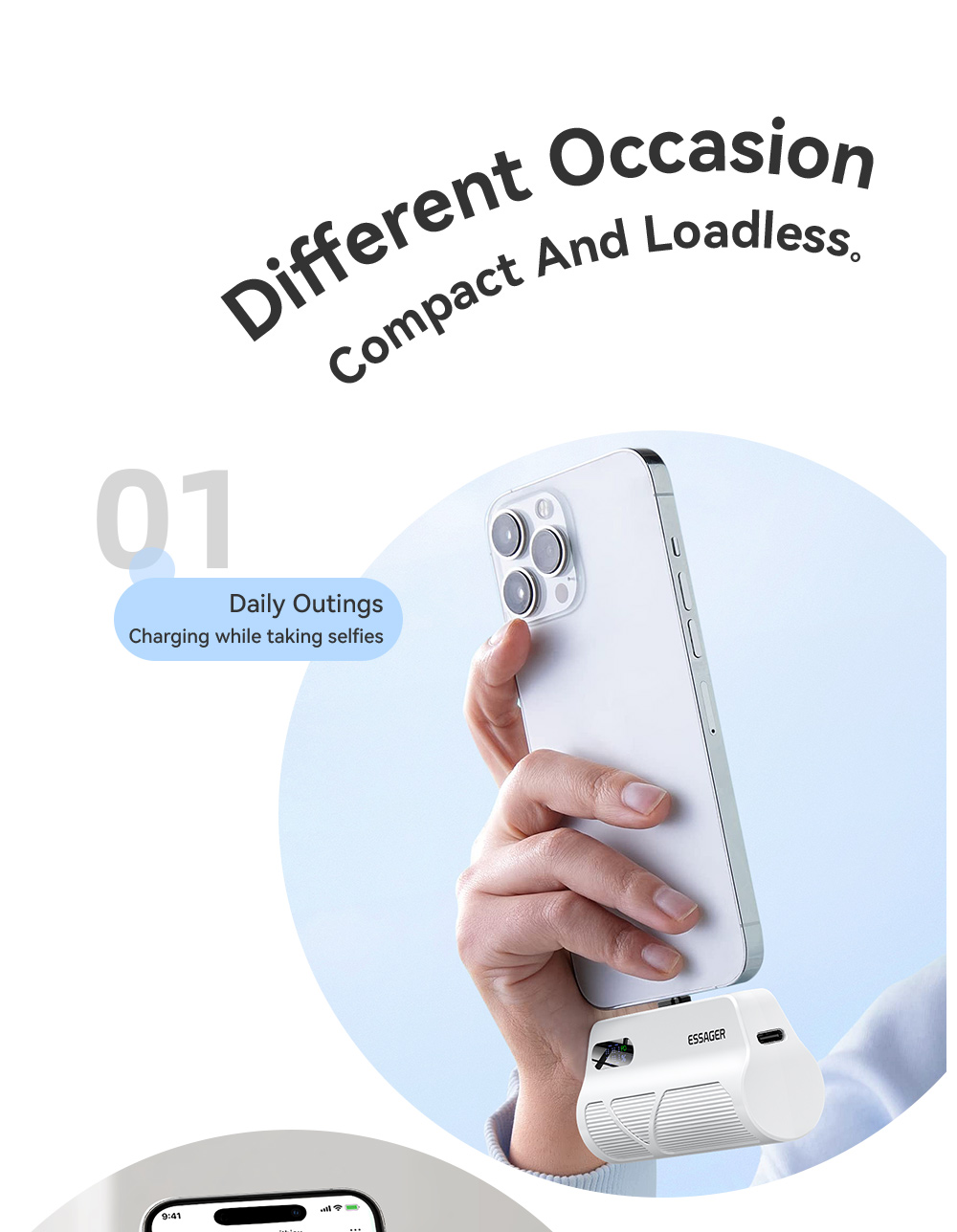 Compact ABS 5000 Mah Power Banks USB C Battery Pack 15W 18W
