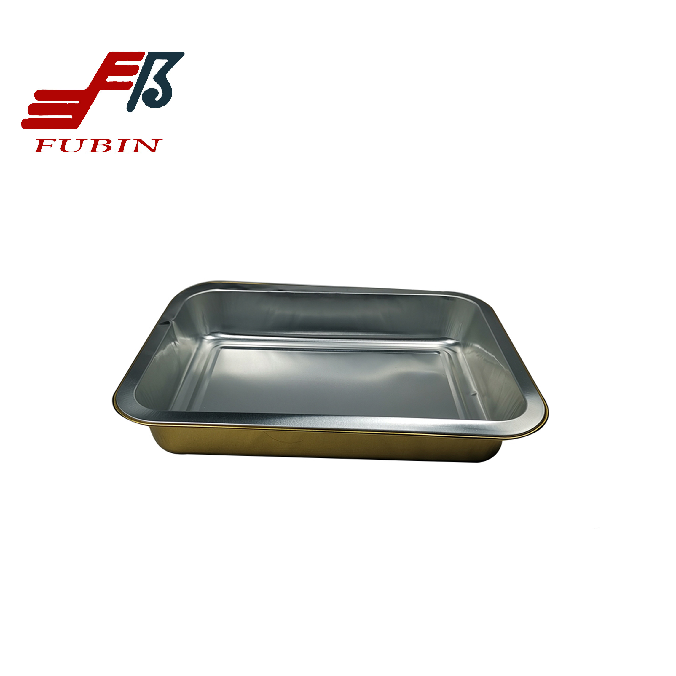 220x150mm Airline Meal Tray Gold Food Tray Aluminum Foil