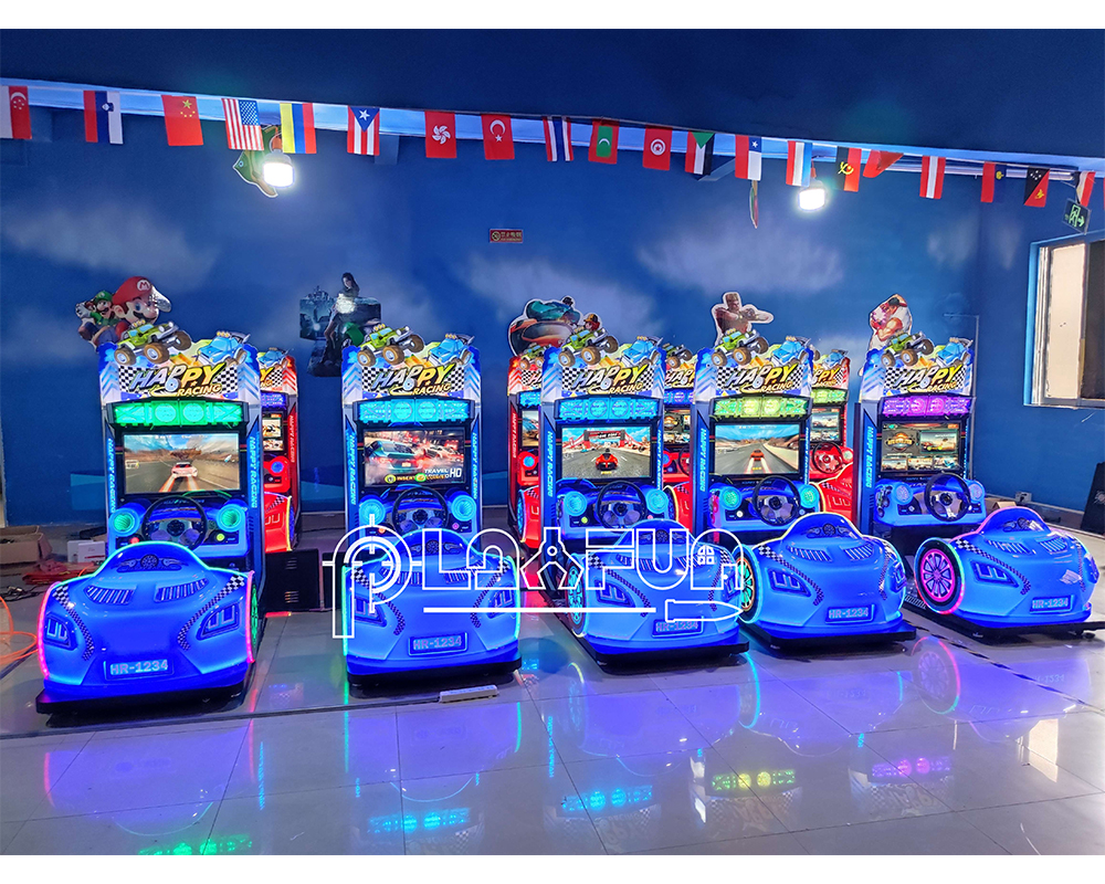 FEC Indoor Amusement Park Simulator New Design Kids Mini Happy Racing Arcade Video Car Game Machine Racing Cars Games