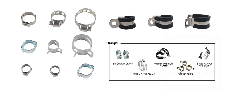 Stainless Steel Strip Type Rubber Band Suspension Clamp for Any Size Car Cable R Fixed