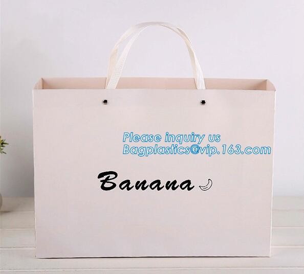 Luxury paper bags with handles Different Sizes,250gsm art paper shopping carrier bag custom printing with handle rope