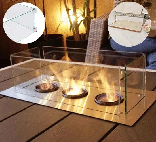 Corrosion Resistance Transparent Ceramic Glass Sheet Fireplace Door Spare Part