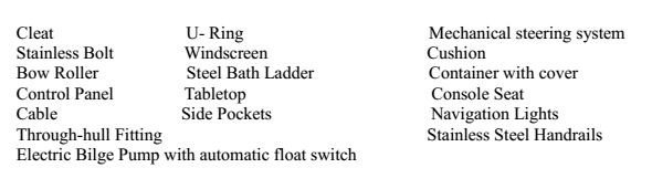 Comformtable 6m Simple Pleasure Yacht White Outboard Engine With Console