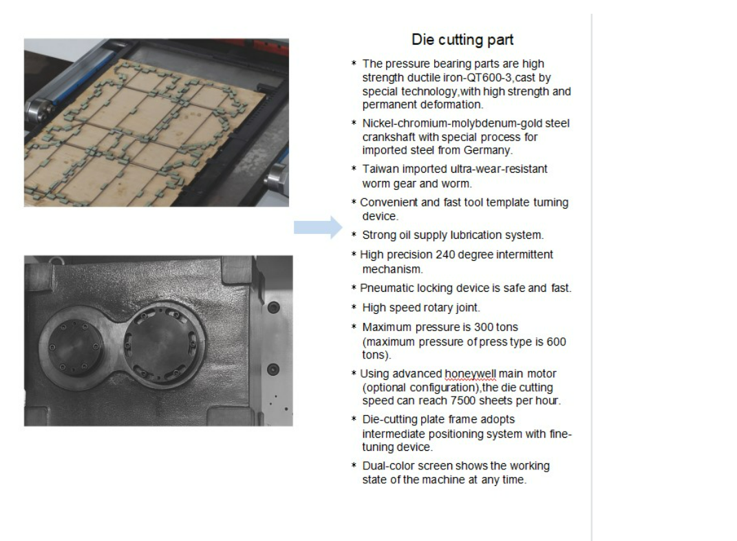 High Speed Automatic Die Cutting Machine for Corrugate Board User-Friendly Design