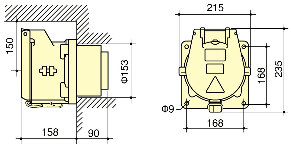 PowerSyntax 5P 630A IP67 400V Heavy Duty High Current Industrial Socket Part No. 75337