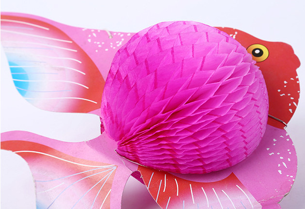 Small fresh element color paper sculpture, small goldfish pattern, paper flowers custom paper crafts