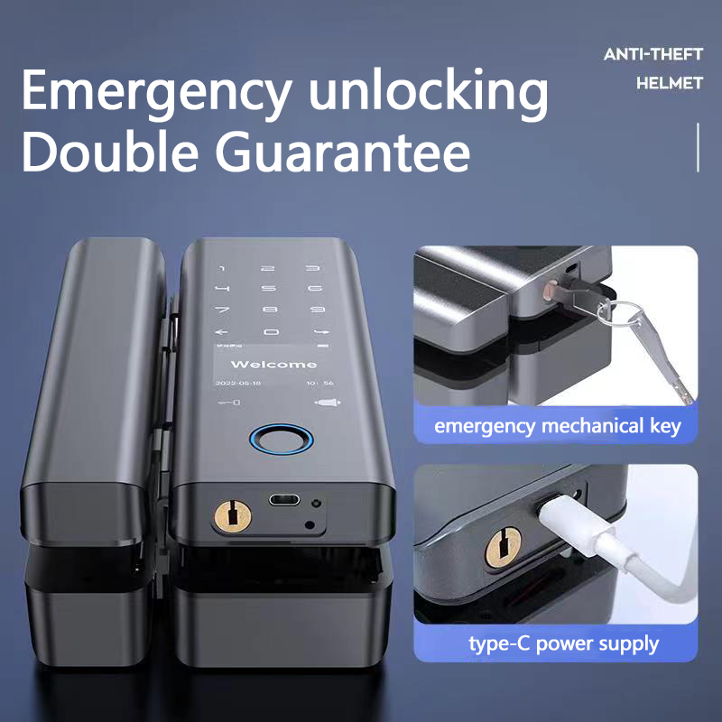 Black Glass Digital Door Lock with Smart Tuya Wifi and Security Fingerprint