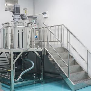  Stainless Steel 316 Cosmetic Emulsifier Mixer With PLC Buttons Control Manufactures