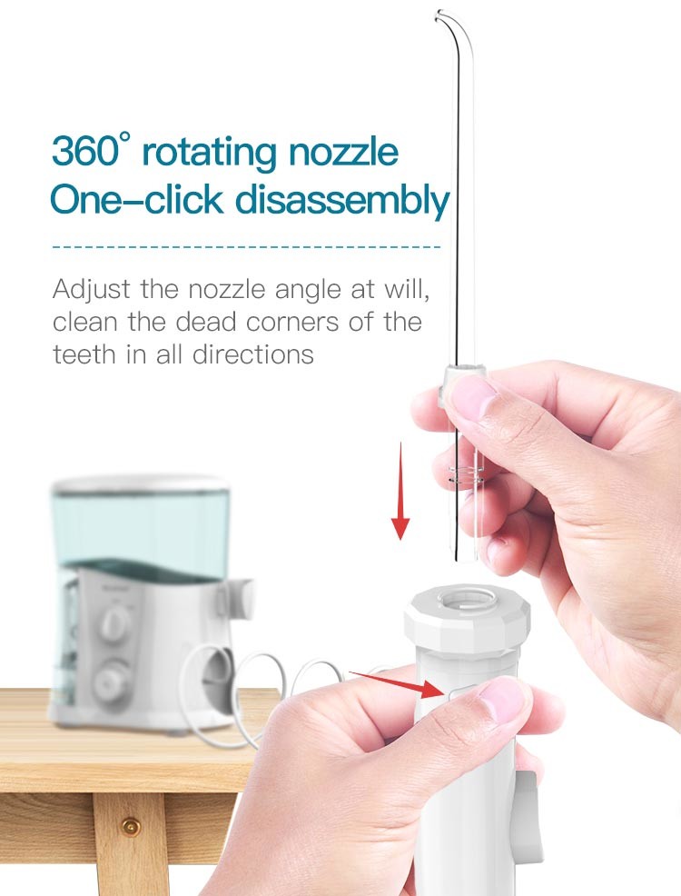 White Tank Water Flosser With Food Grade ABS Nozzle For Oral Care