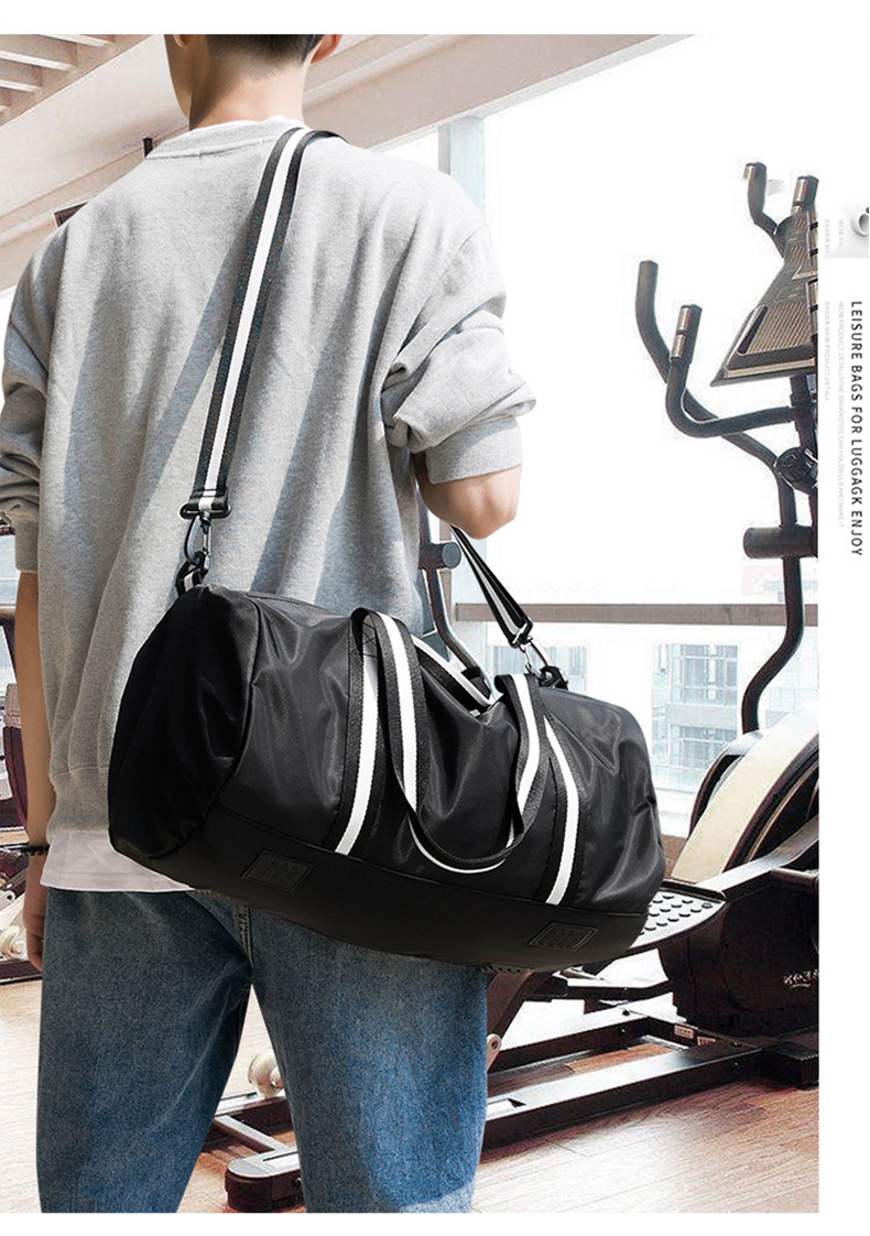 29L Sports Gym Bag Oxford Waterproof Travel Bags With Shoe Pocket