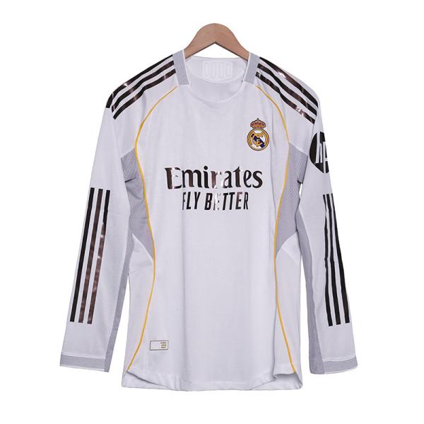 Real Madrid 2025-2026 Season Player Version Long Sleeved Home Football Player