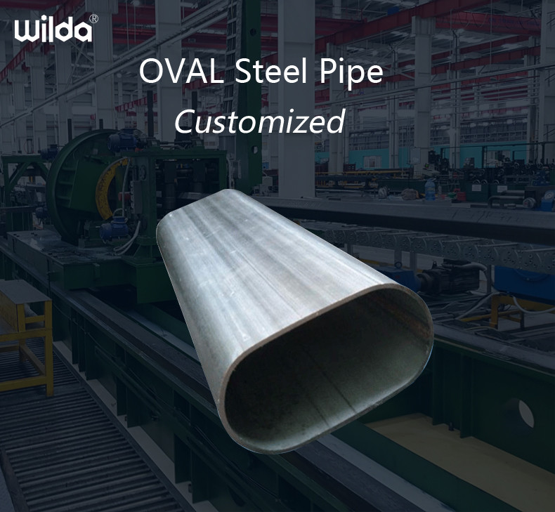 Galvanized Welded Flat Oval Steel Tube 0.2mm-2.5mm S235J S355J