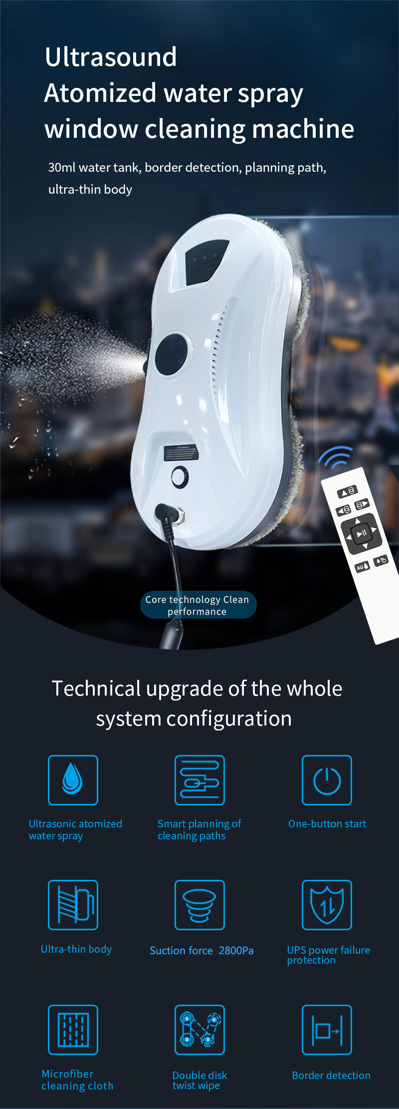 Customized LIECTROUX YW610 Glass Robot Cleaner for HOUSEHOLD Window Cleaning in Dutch