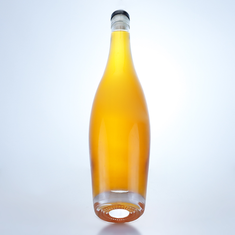 Tall and Thin 500ml/700ml Round Liquor Bottle with Cork Top Clear or Customized Color