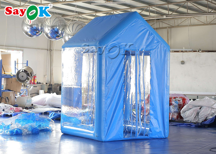 2x2x3M Blue PVC Inflatable Medical Tent Human Atomization Disinfection Door Channel