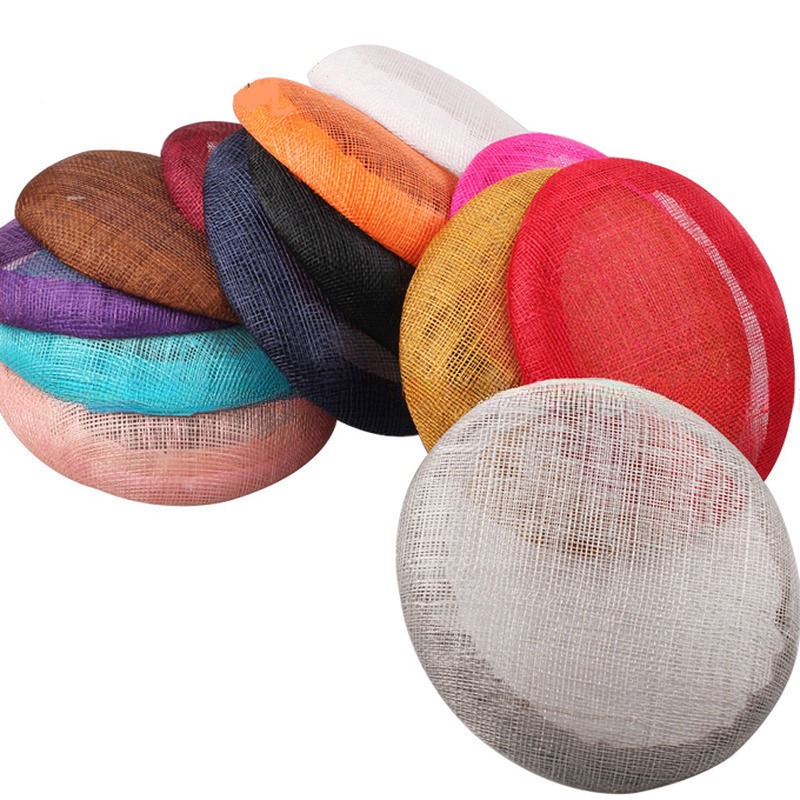 Millinery Supplies Sinamay Hat Base With 14Cm Size And Goose Feather