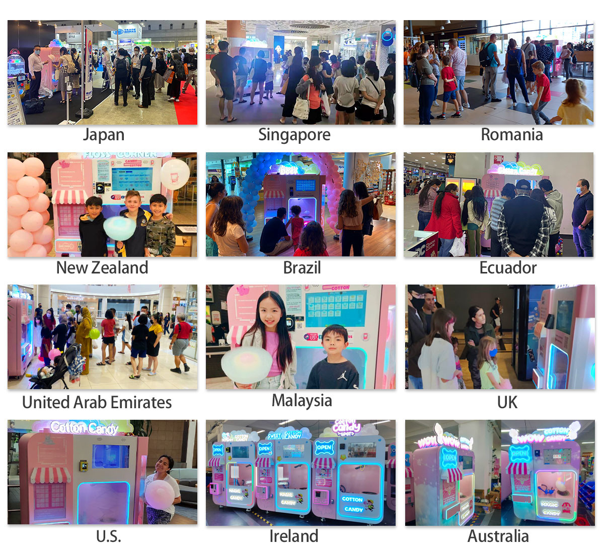 Automatic Cotton Candy Vending Machine Which is totally Automatic and colorful