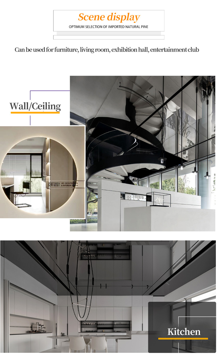 Environmentally Friendly Light Luxury Mirror Bamboo Fiber Wood Veneer