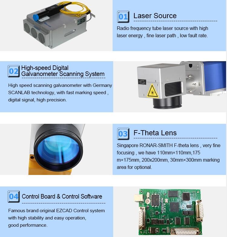 Anti Reflective 20w Metal Fiber Laser Cutting Machine Pet Bottle Marker
