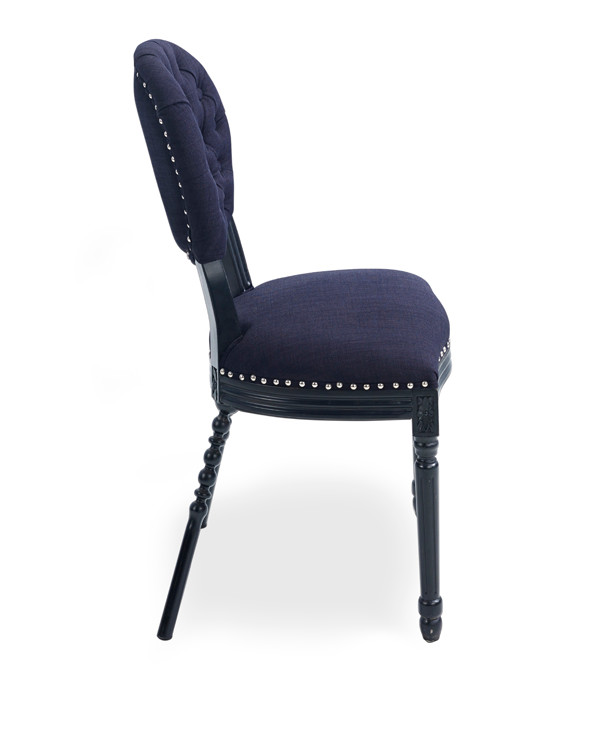 Hot sell oak wood black linen fabric chair for wedding party and rent dining chairs