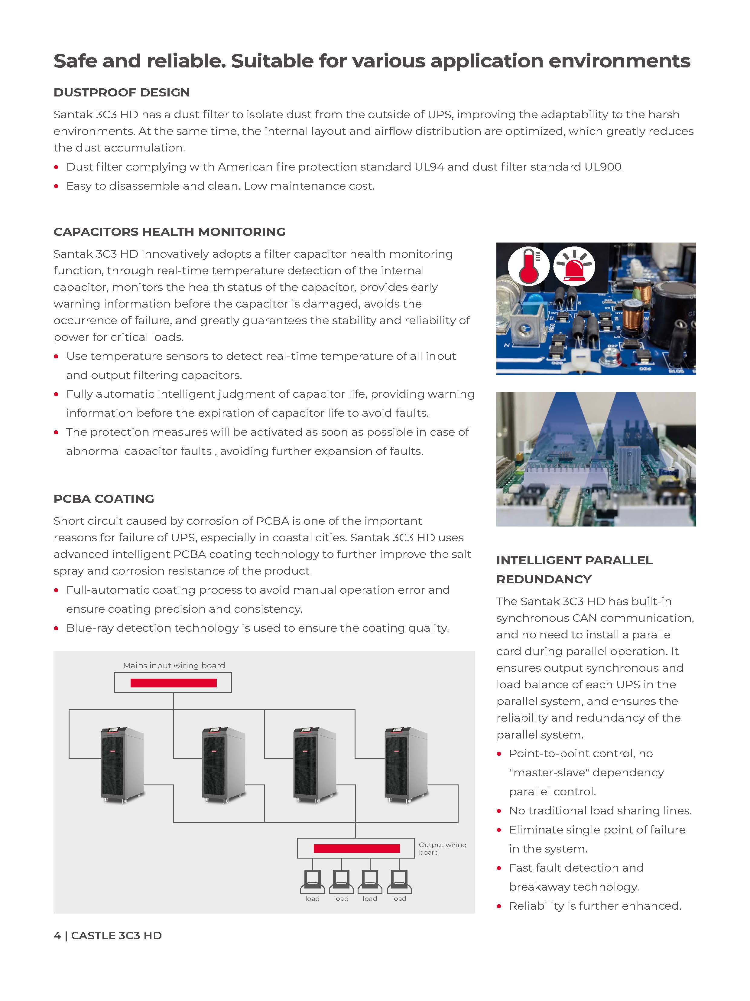 Santak Castle 3C3 HD 20KVA 40KVA 60KVA 100KVA 200KVA 400V 3-Phase UPS for Industrial