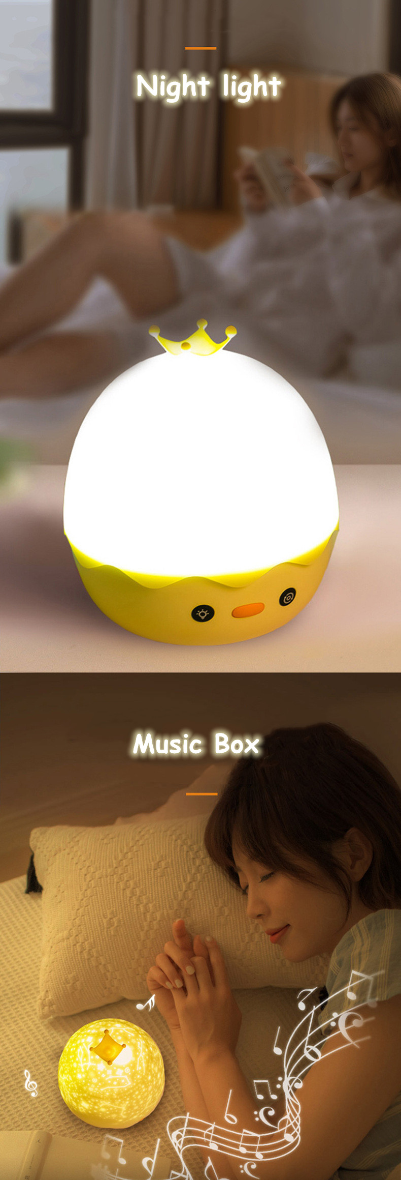 New Crown Duck projection Night Light Colorful Rotate Music box Projector With Remote control For Kids Holiday Decor Gi