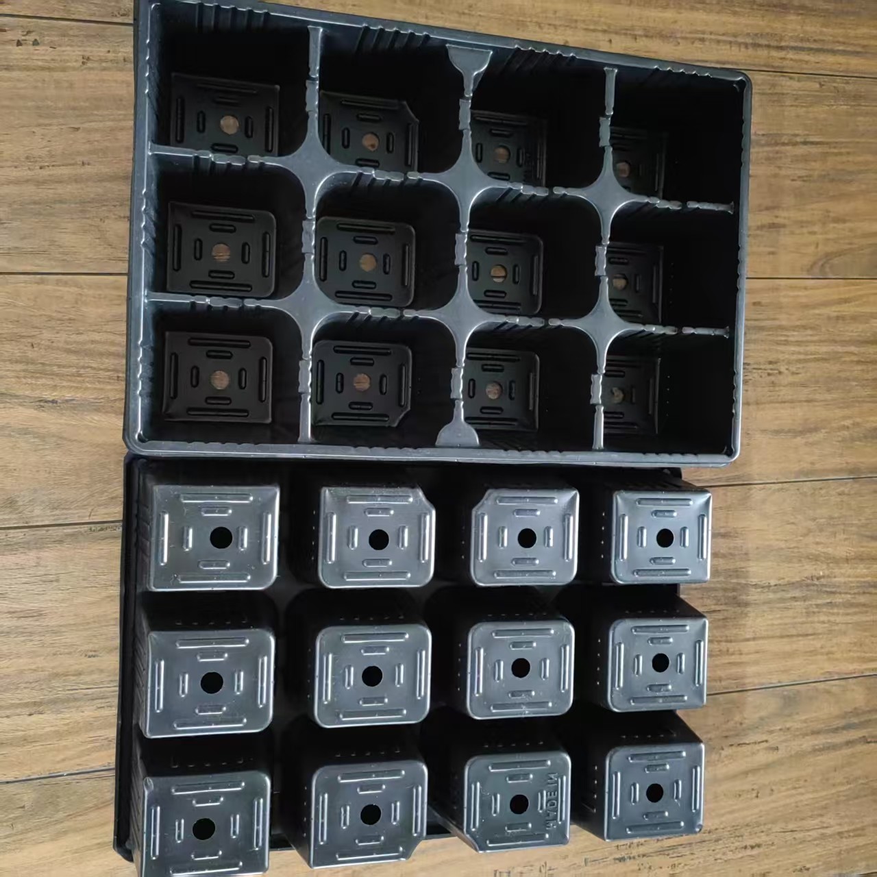 12 grid black blister tray with holes PP plastic greenhouse plant planting tray agricultural seed hydroponic tray