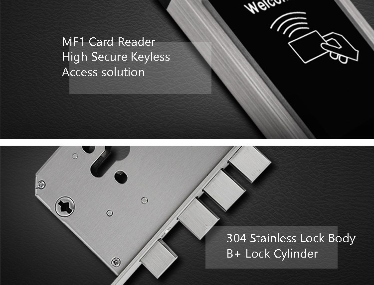 Password Key Card Door Lock 2 Ways To Unlock Low Power Consumption