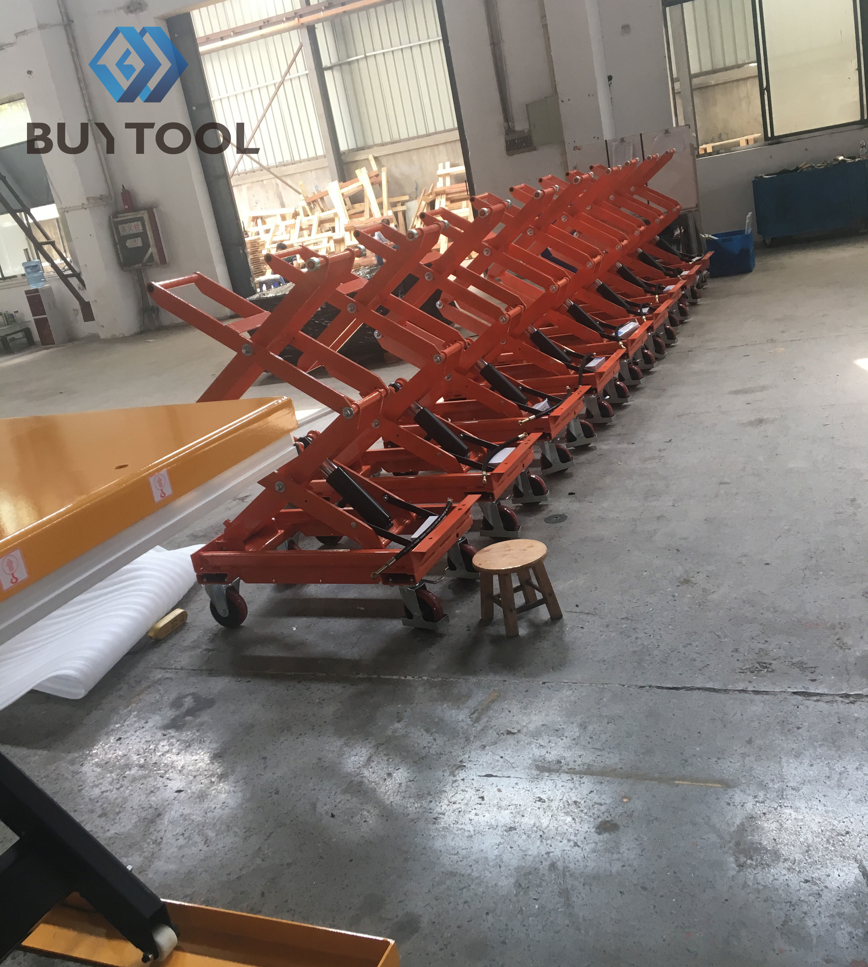 Industrial Mobile Scissor Lift Cart Double Scissor 12V DC