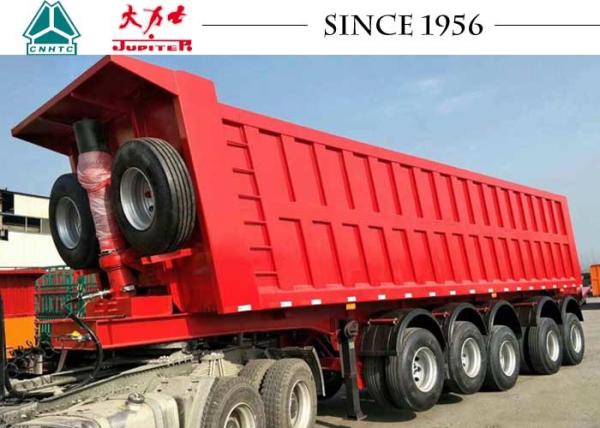 Heavy Duty 80 Tons 5 Axle Truck Tipper Trailer With Airbag Suspension And