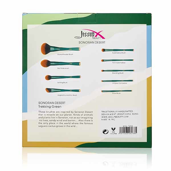 Jessup 9pcs Basic Makeup Brushes Set Trekking Green Color