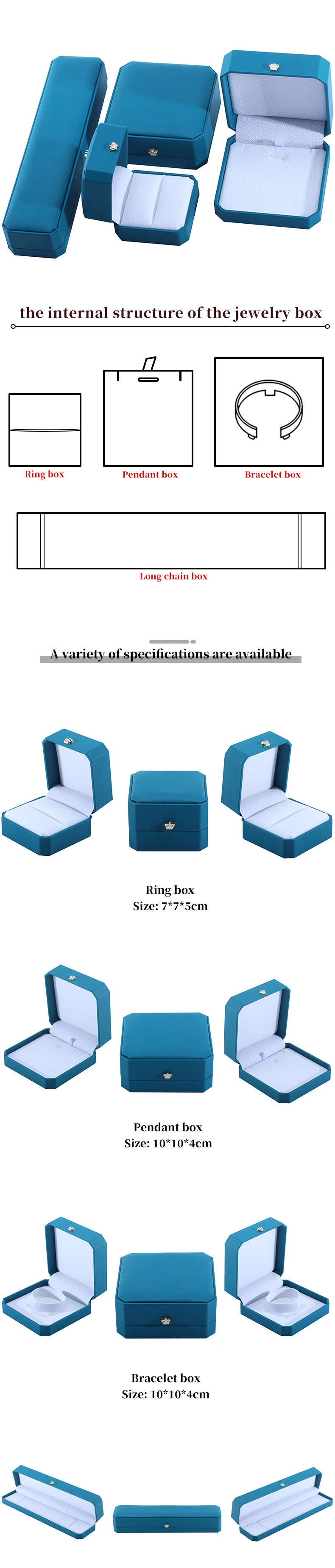 Custom Crown Shape Jewelry Storage Box in Green PU Leather for Bracelets and Earrings