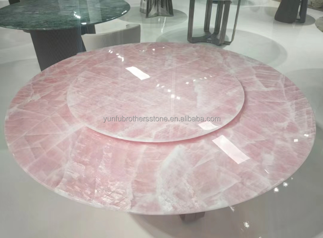 Matt Surface Finishing Modern Pink Onyx Stone for Table and Wall Application