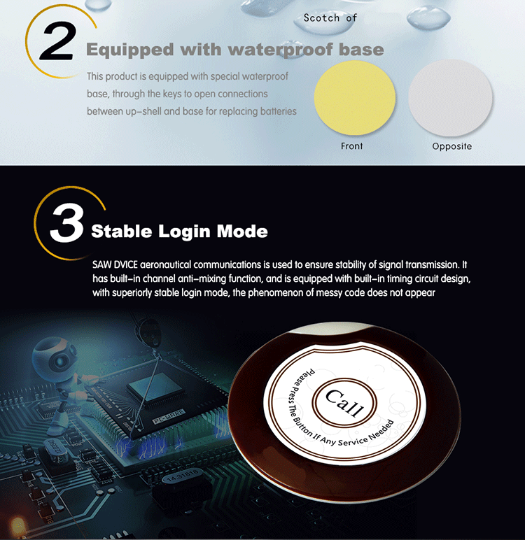 sticker customizable restaurant call system wireless call button