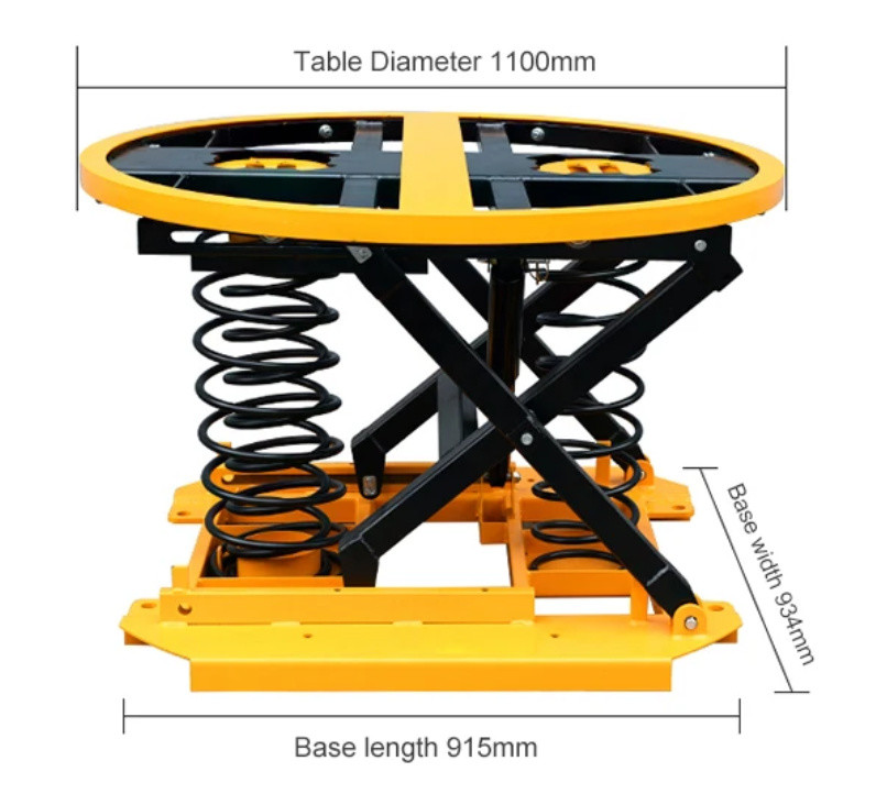Yellow Palletpal 1000kg Cargo Lift Table Lever Loader