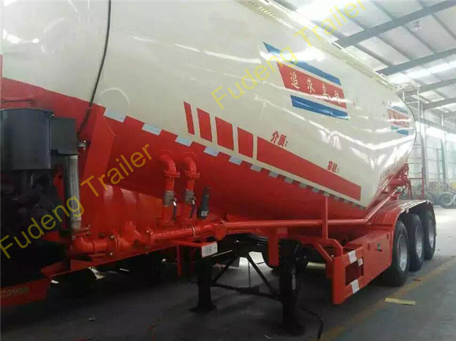 2017 3 Axles Bulk cement tanker trailers compressor and diesel engine 55CBM