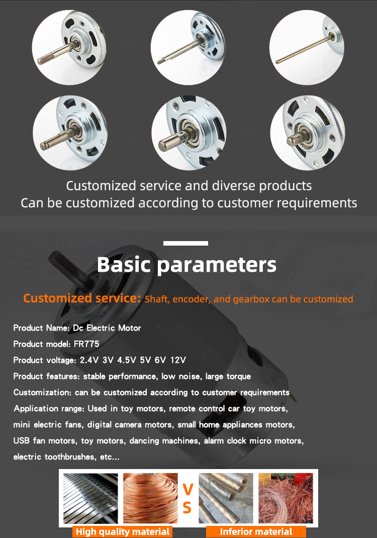 6V 12V DC Brushless Micro Planetary Gear Motor High Speed 775 For Car
