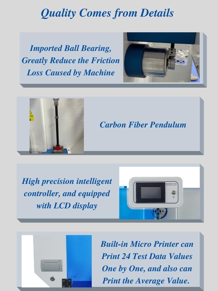 High Quality Custom Design Charpy Impact Testing Machine with Color Touch Screen