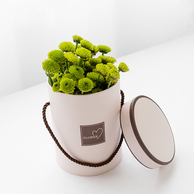 Handled 180mm Height Cardboard Packaging Boxes , Cylinder Gift Boxes With Lids