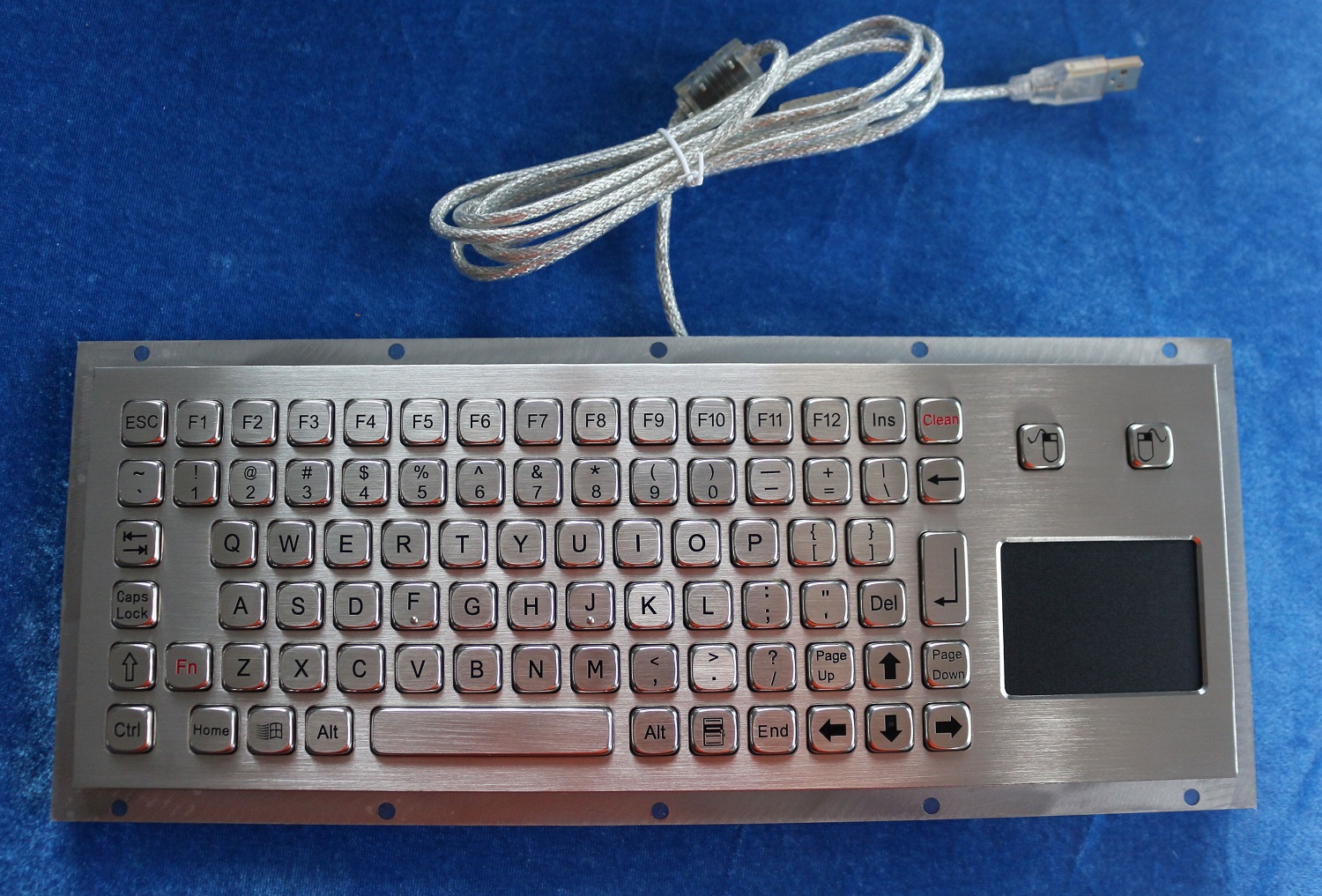 IP67 Dynamic Waterproof Metal Keyboard Washable With Touchpad