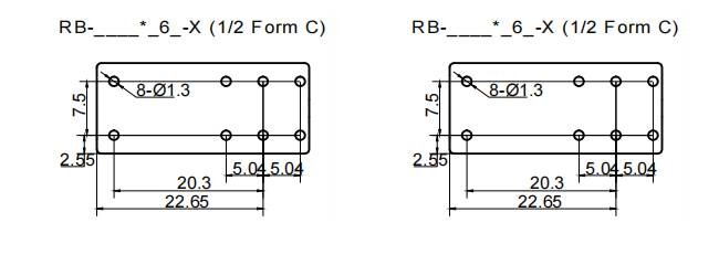 16 Amp 8 Amp SPDT Relay DC 12 Volt 8 Pin 1 Form C 400mW PCB Mount RB-112DF6
