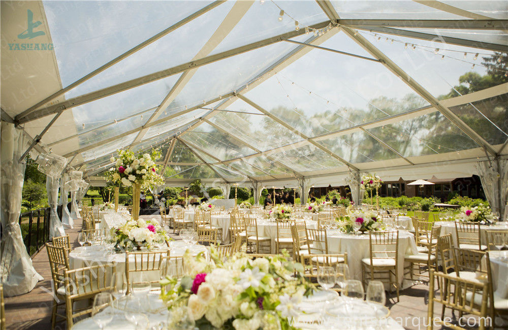 Popular No Window High Peak Tents For Small Party , White Fabric Cover