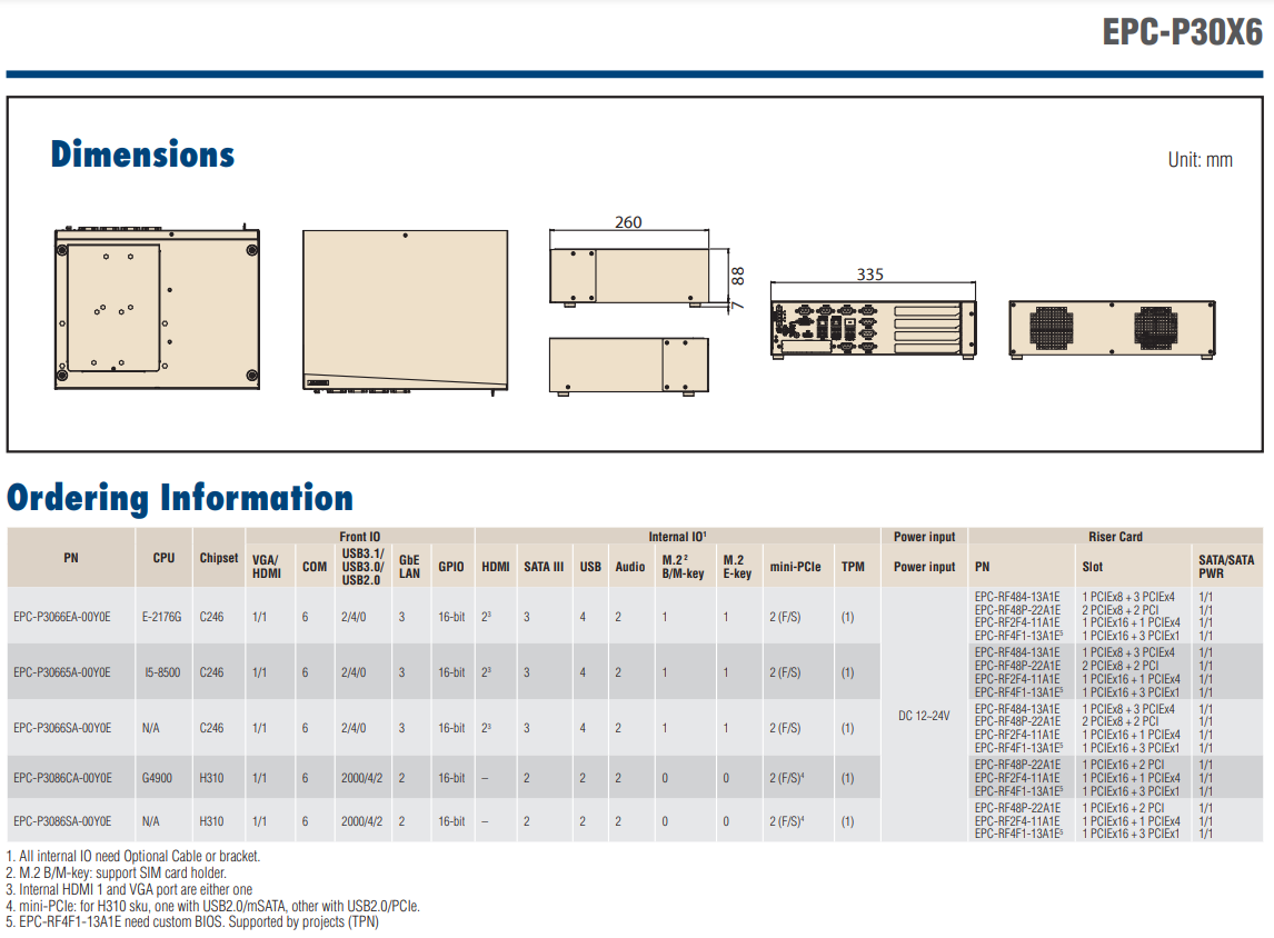 Advantech Embedded PCs EPC-B Series EPC-P3066SA-00Y0E ,price favorable Ready to Ship