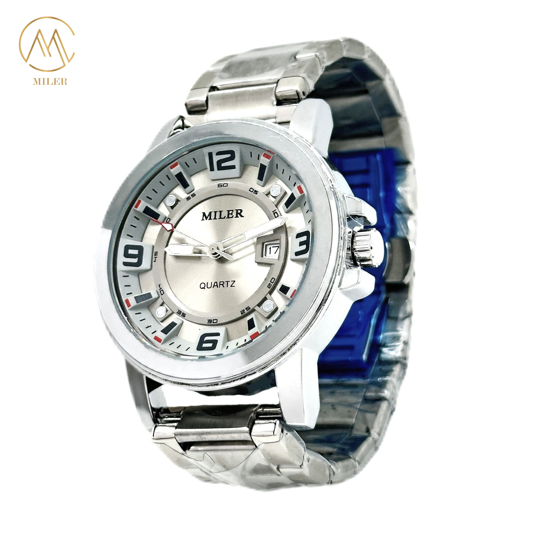 Waterproof and Luminous Stainless Steel Strap Watch for Businessmen and Women with Square Quartz Movement