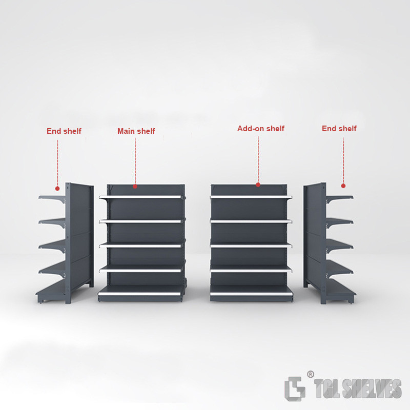 Powder Coating Grocery Store Shelves CE , Economic Grocery Shop Racks Corrosion Free