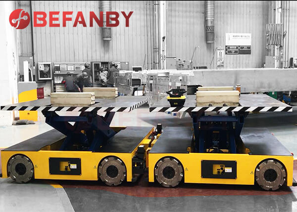 Lithium Battery Electric Agv Steerable Lift Transfer Cart