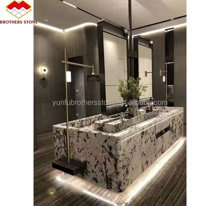 Interior Wall Cut-to-Size Glazed Snow Mountain Silver Fox Marble Stone in Polished Finish