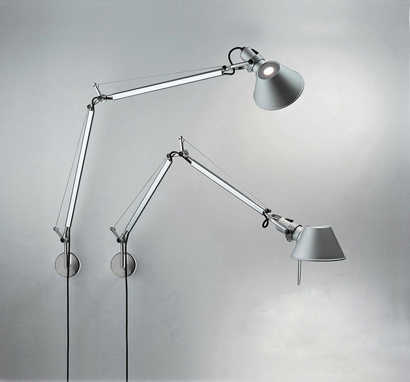 American Black Silver Wall Light E27 for Bedside Office Living Room Rotatable Long Arm Wall Lamp(WH-OR-233)